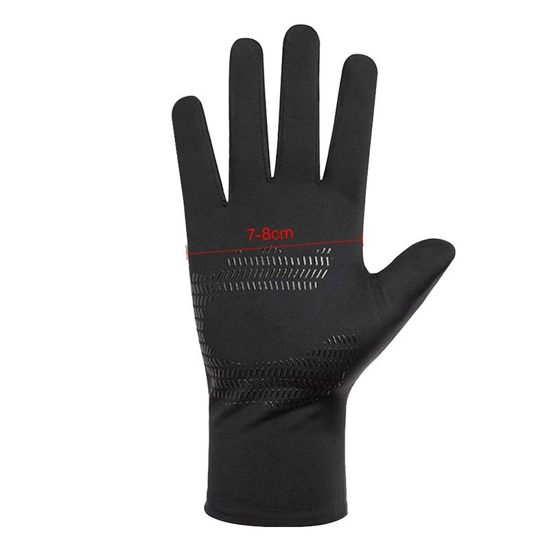 Holiberty Lightweight Silk Summer Gloves Non-Slip Outdoor Sports Driving Cycling Gloves Winter Warm Running Glove Liner Sun UV Protection Fishing Gloves for Women Men (Black, Full Fingers without touchscreen) - Image 5